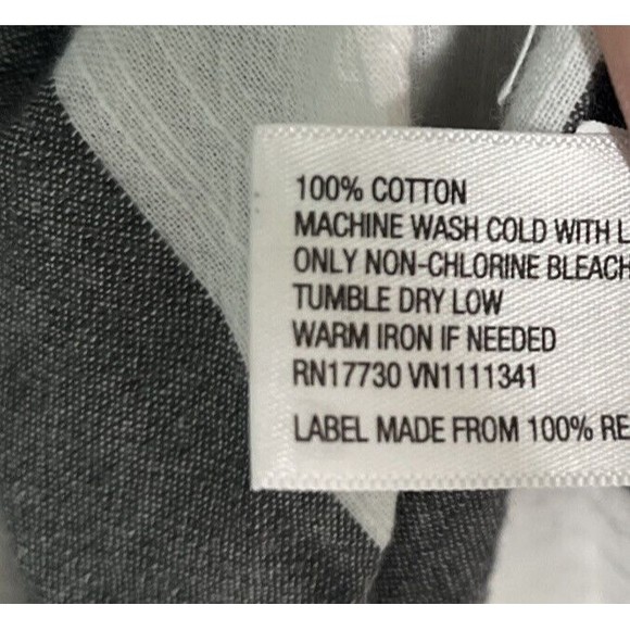 Merona Striped Tunic Top 100% Cotton Dark Gray & White Medium - Picture 10 of 11
